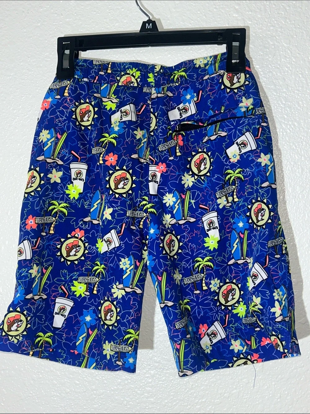 Boy’s Blue Buc-ee’s Tropical Swim Trunks - Sz Small